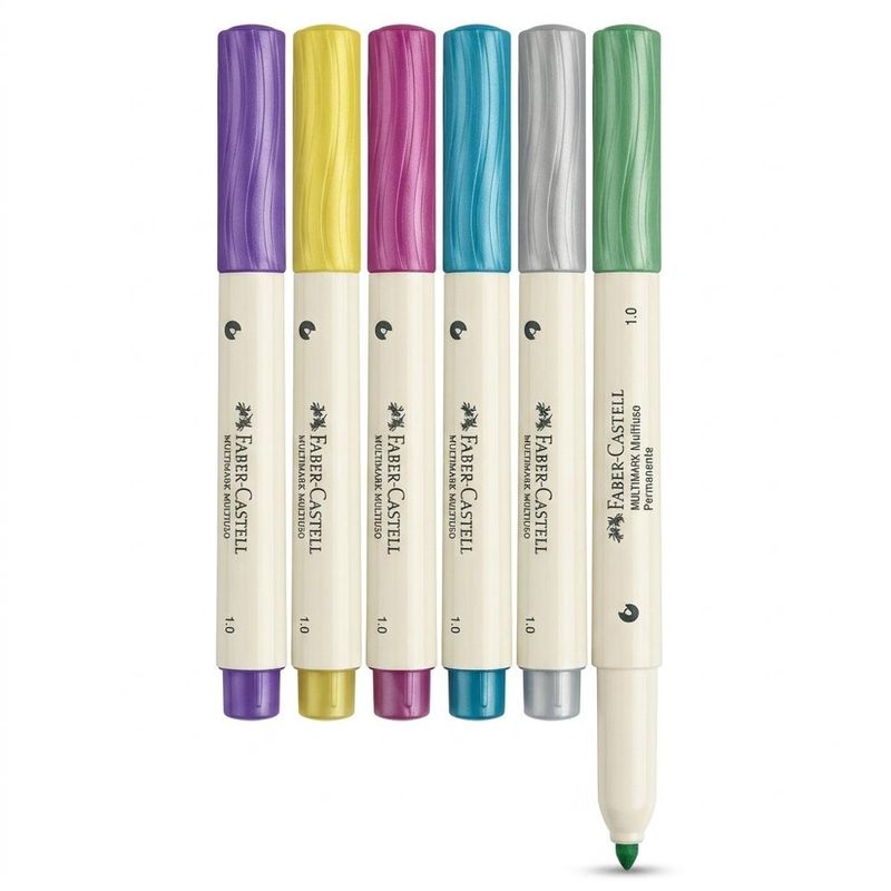 Marcador Permanente Multiuso Metálico Multimark Ponta 1.0 Faber-Castell (01 unidade)-807-ouro