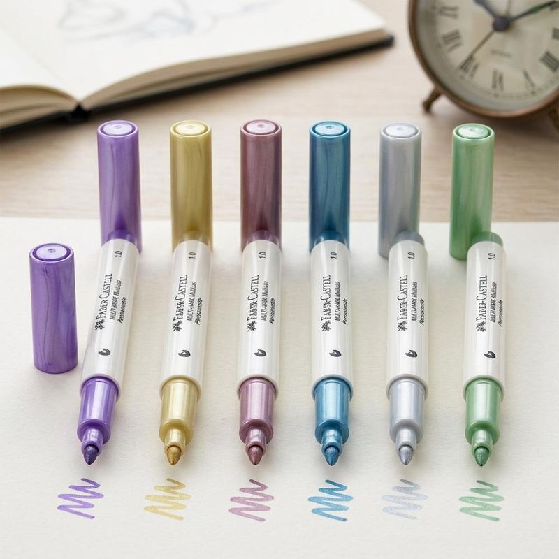 Marcador Permanente Multiuso Metálico Multimark Ponta 1.0 Faber-Castell (01 unidade)-807-ouro