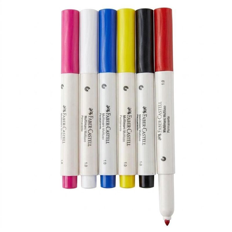 Marcador Permanente Basic Multimark Ponta 1.0 Faber-Castell (01 unidade)-736-azul escuro
