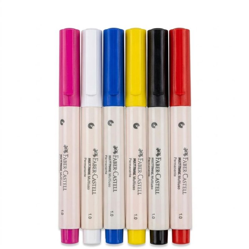 Marcador Permanente Basic Multimark Ponta 1.0 Faber-Castell (01 unidade)-736-azul escuro