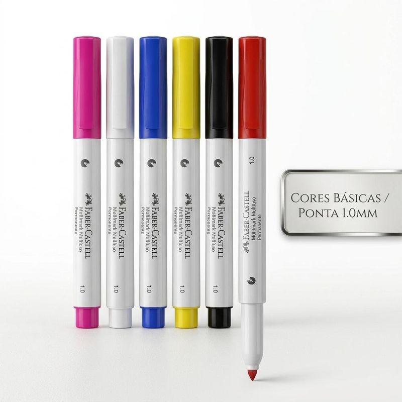 Marcador Permanente Basic Multimark Ponta 1.0 Faber-Castell (01 unidade)-736-azul escuro