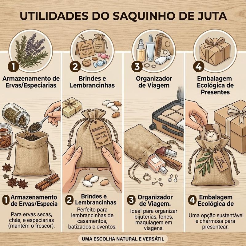 Saquinho de Juta 9x12cm Art Lille (10 unidades)