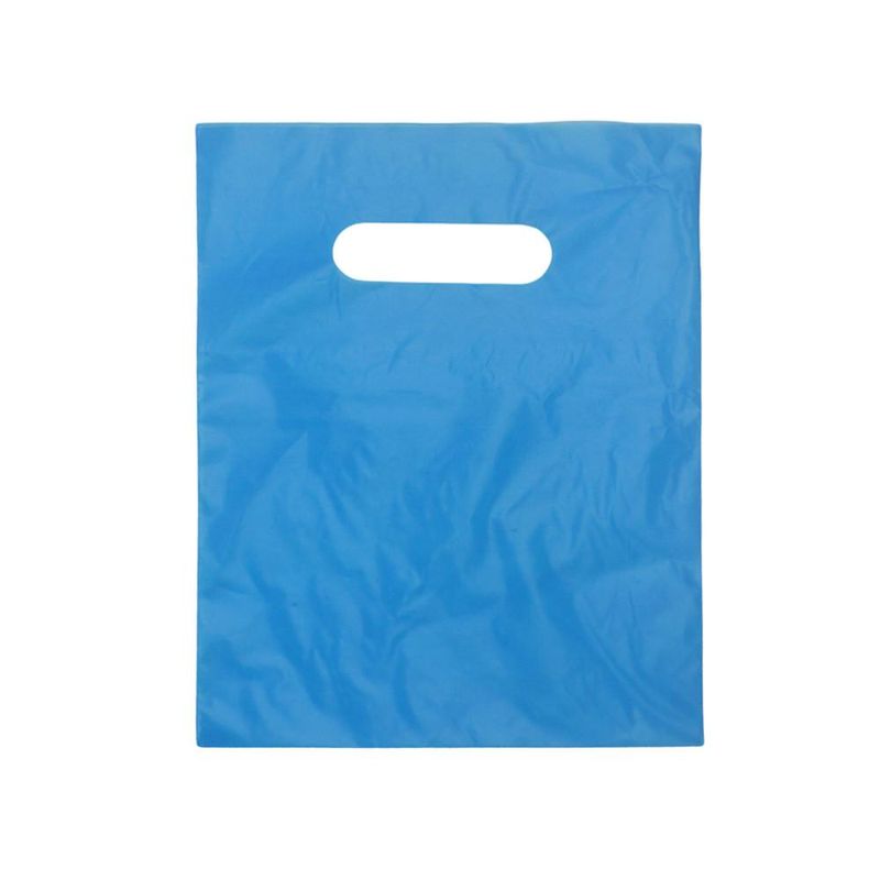 Sacola de Plástico Boca de Palhaço 16x22cm Azul Escuro Comercial Wei (100 unidades)