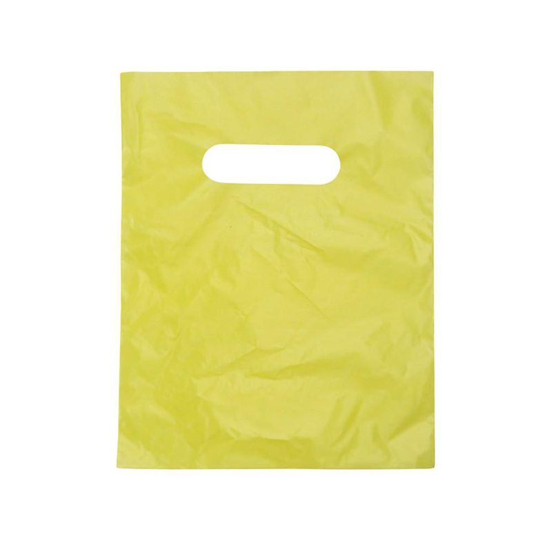 Sacola de Plástico Boca de Palhaço 16x22cm Amarelo Comercial Wei (100 unidades)