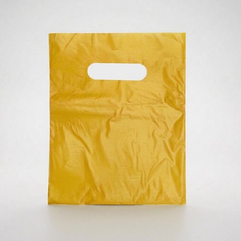 Sacola de Plástico Boca de Palhaço 16x22cm Amarelo Comercial Wei (100 unidades)