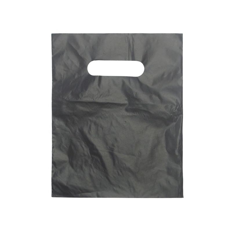 Sacola de Plástico Boca de Palhaço 16x22cm Preto Comercial Wei (100 unidades)