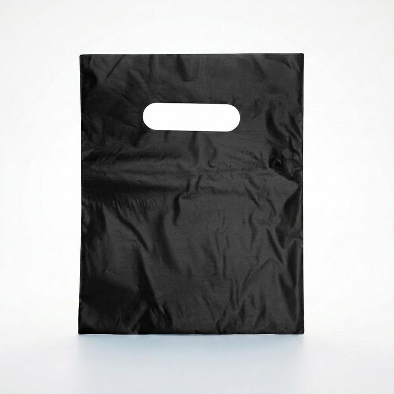 Sacola de Plástico Boca de Palhaço 16x22cm Preto Comercial Wei (100 unidades)