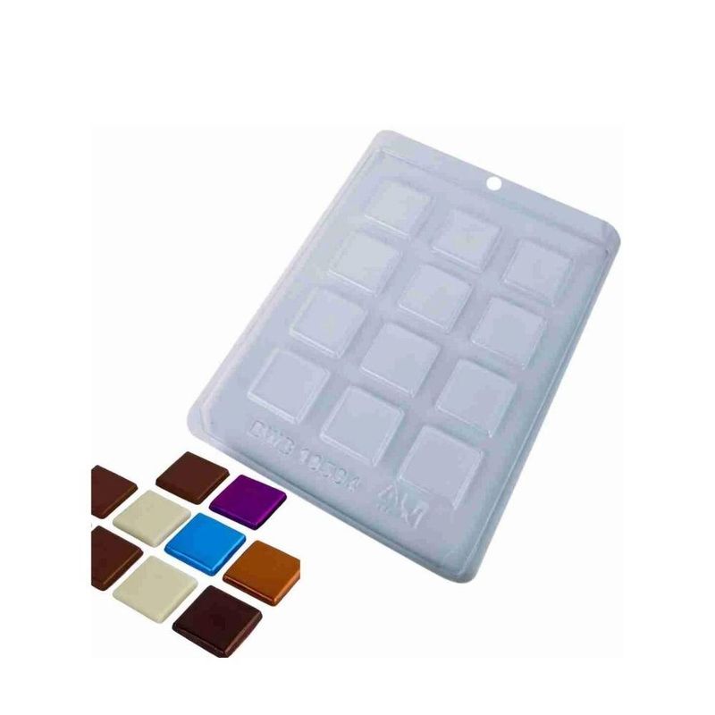 Forma de Acetato com Silicone Tabletinho Quadrado Ref. 10594 BWB (01 Unidade)