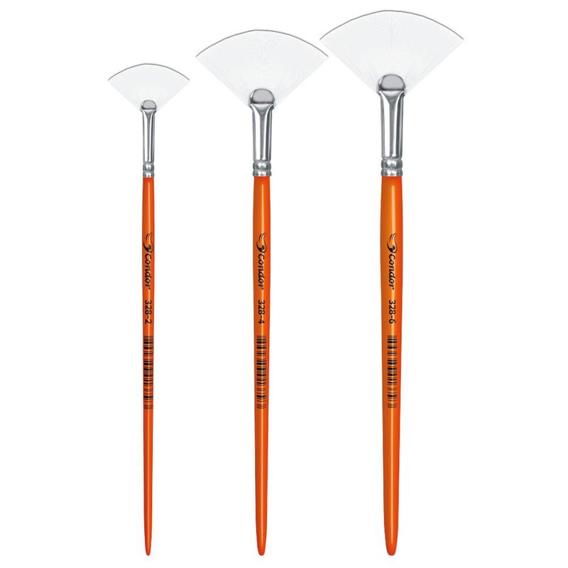 Pincel Artístico Leque Ponta Filamento Sintético Especial Branco Ref. 328 Condor (01 unidade)-Nº-02