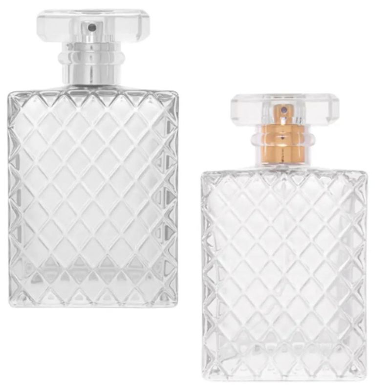 Frasco de Vidro Porta Perfume Cristale C/ Tampa Transparente e Válvula Spray Luxo 100ml BM36 (01 unidade)
