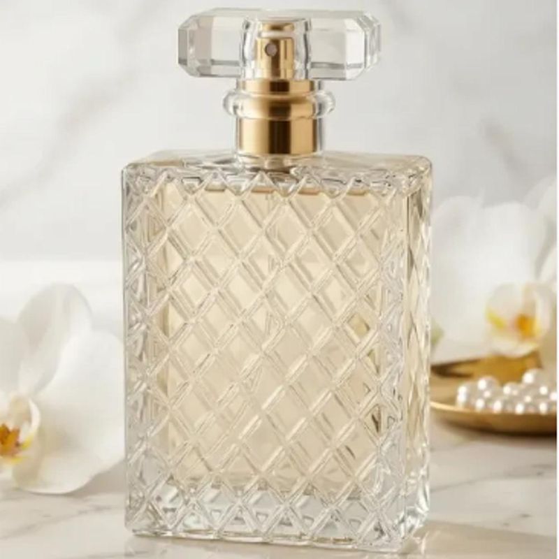 Frasco de Vidro Porta Perfume Cristale C/ Tampa Transparente e Válvula Spray Luxo 100ml BM36 (01 unidade)