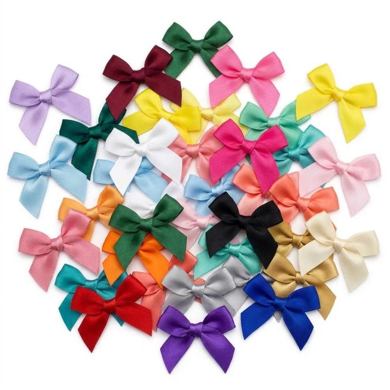 Mini Lacinhos de Cetim P/ Artesanato e Decoração NYBC (100 unidades)-branco