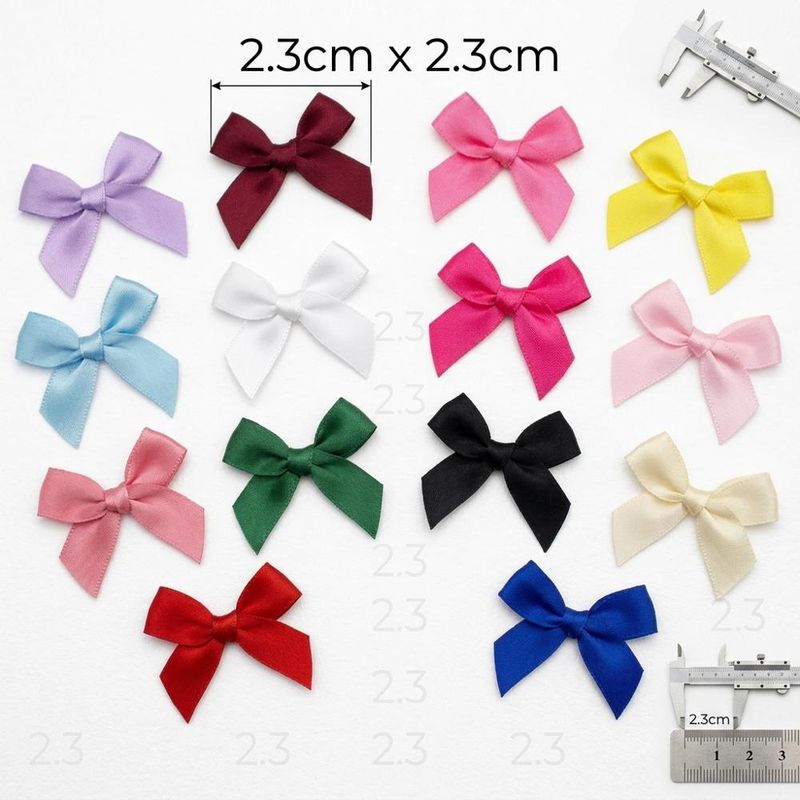 Mini Lacinhos de Cetim P/ Artesanato e Decoração NYBC (100 unidades)-branco