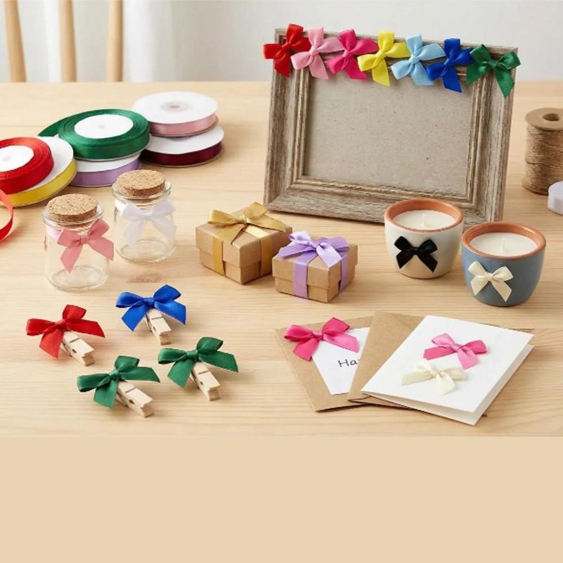 Mini Lacinhos de Cetim P/ Artesanato e Decoração NYBC (100 unidades)-branco