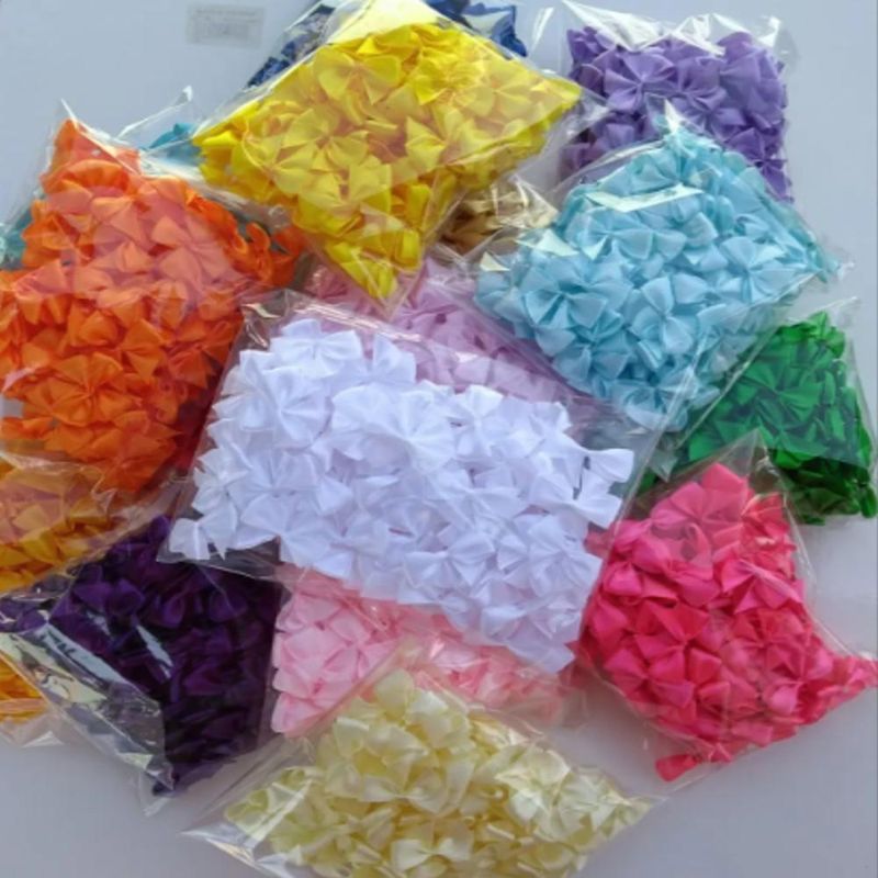 Mini Lacinhos de Cetim P/ Artesanato e Decoração NYBC (100 unidades)-branco