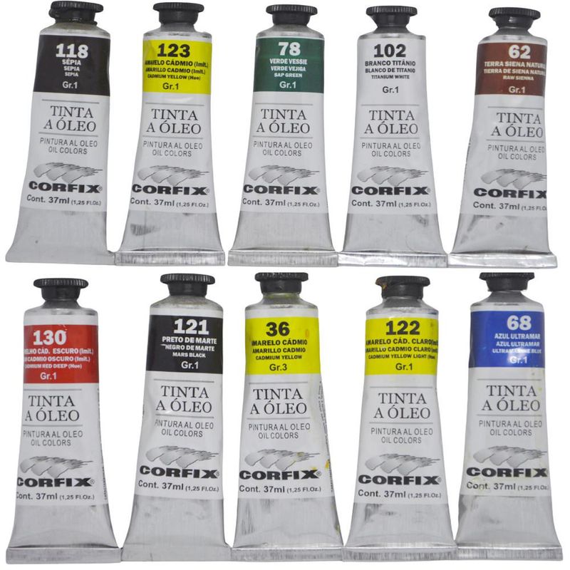 Tinta a Óleo Linha Artística e Artesanato GR 1 37ml Corfix (01 unidade)-52-Amarelo Indiano