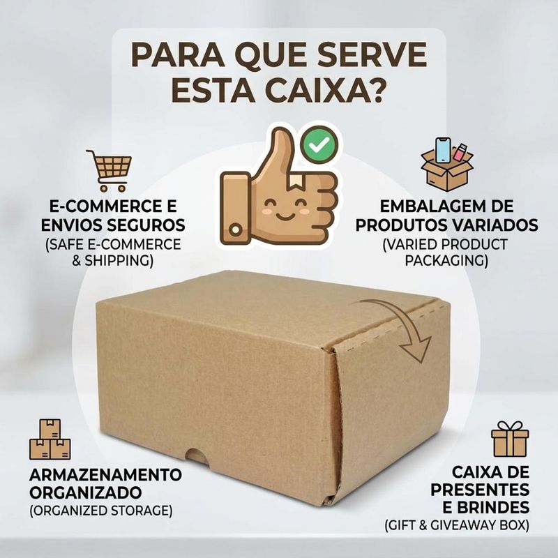 Caixa de Papelão Kraft Correio Ref. 2116 16x13x09cm Hannah (01 unidade)
