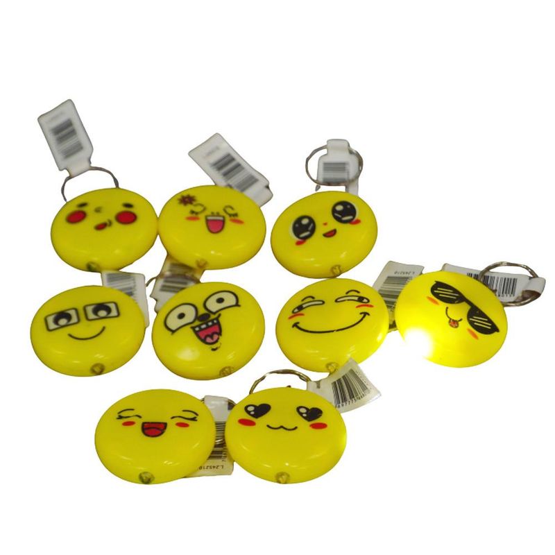 Chaveiro Emoji com Lanterna Sortido 3.7cm Ref. 5668 Make+ (01 unidade)