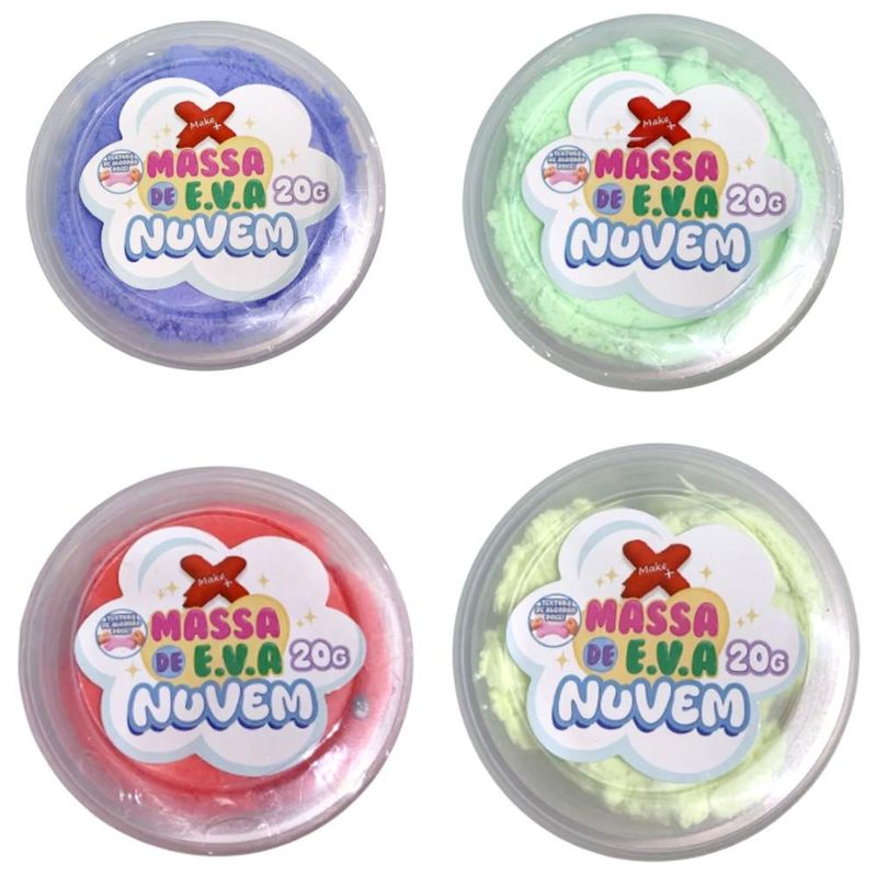 Massa de Eva Nuvem P/ Artesanato Cores Sortidas Ref. 13047 20gr Make+ (01 unidade)