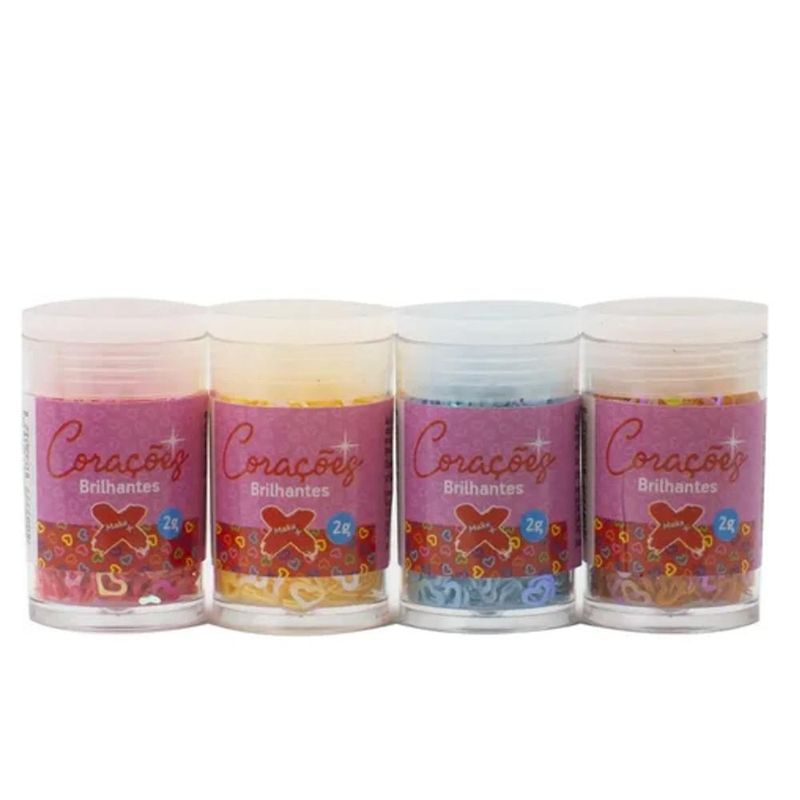 Corações Brilhantes Cores Diversas 2gr Make+ (01 unidade)