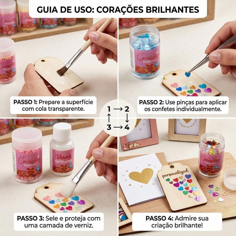 Corações Brilhantes Cores Diversas 2gr Make+ (01 unidade)