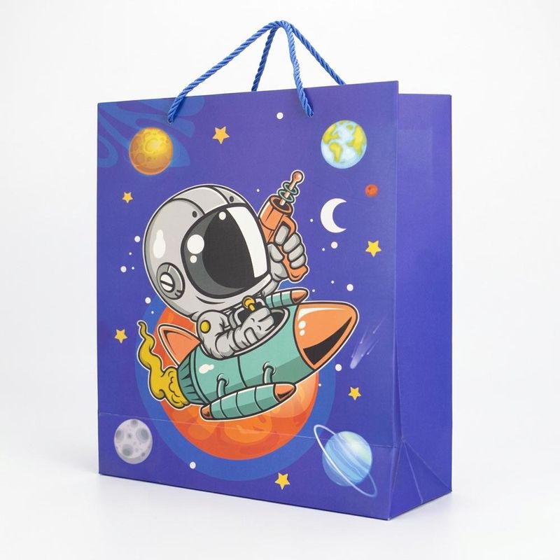 Sacola de Presente Astronauta/Foguete 32x25.5x10cm Ref. 14992 Make+ (01 unidade)
