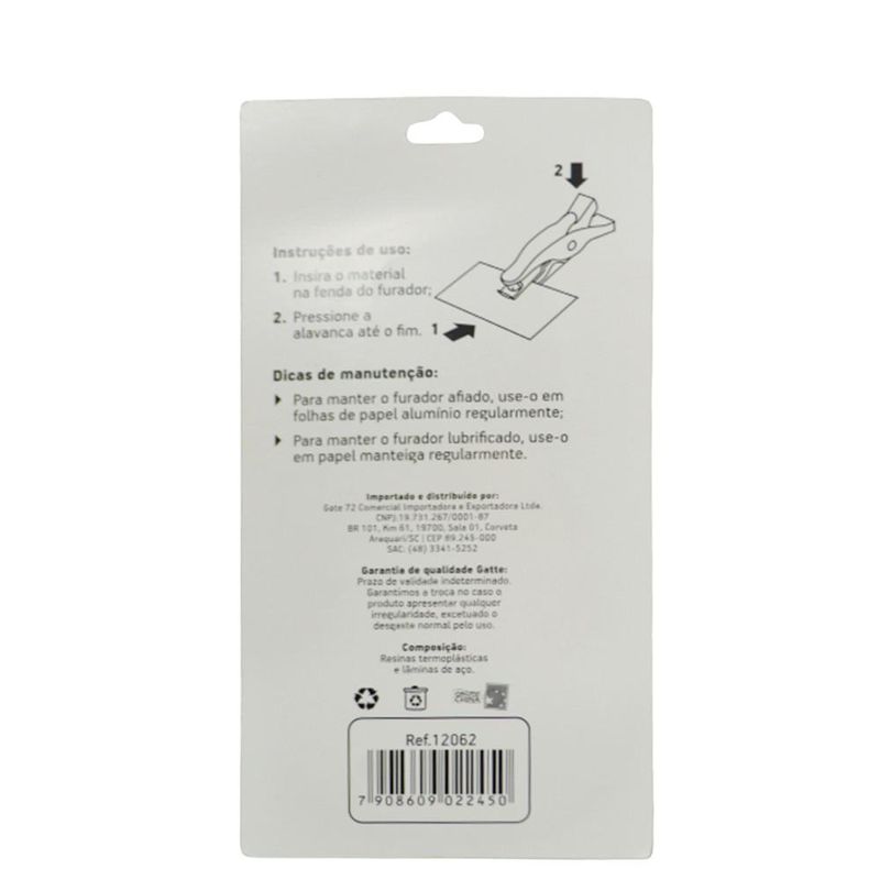 Furador Alicate de Metal para Papel 12cm Ref. 12062 Make+ (01 unidade)