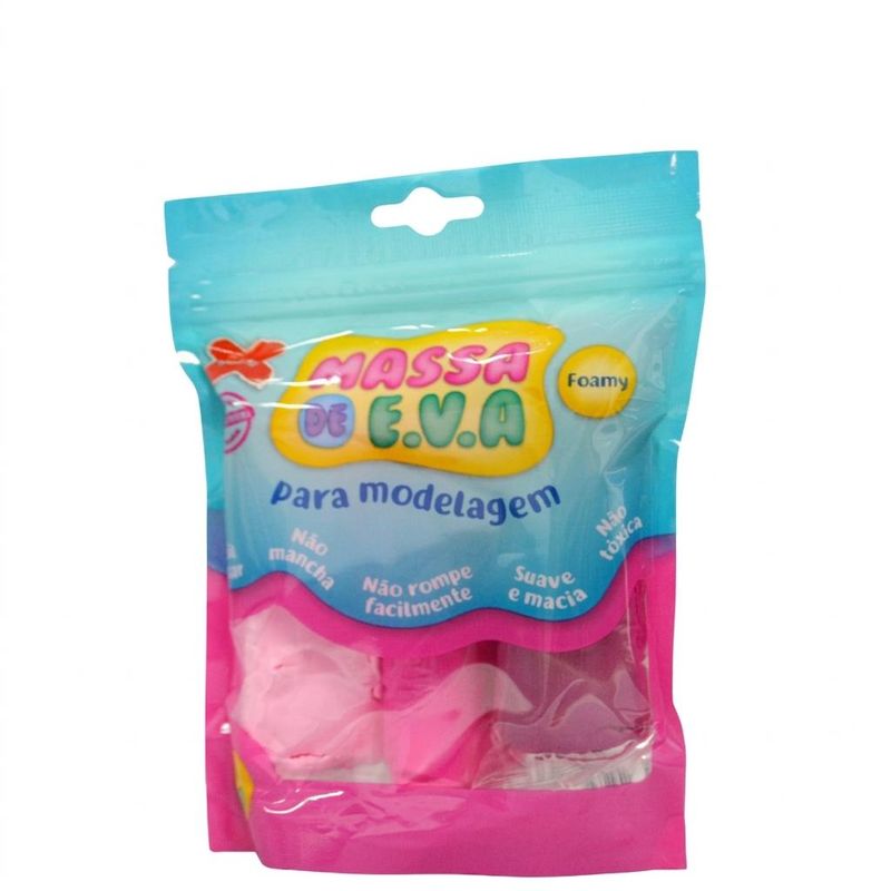 Massa de EVA para Modelagem Rosa, Rosa Claro e Pink 50gr Ref. 13018 Make+ (3 cores)