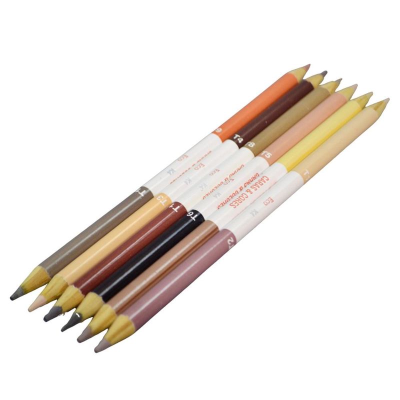 EcoLápis de Cor Caras & Cores 12 Tons de Pele Ref. 120606CC Faber-Castell (06 lápis)