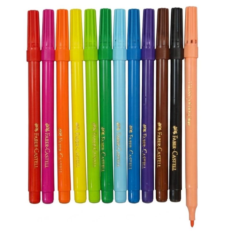 Canetinhas Hidrográficas C/ 12 Cores Ref. 150112CZF Faber-Castell (12 unidades)