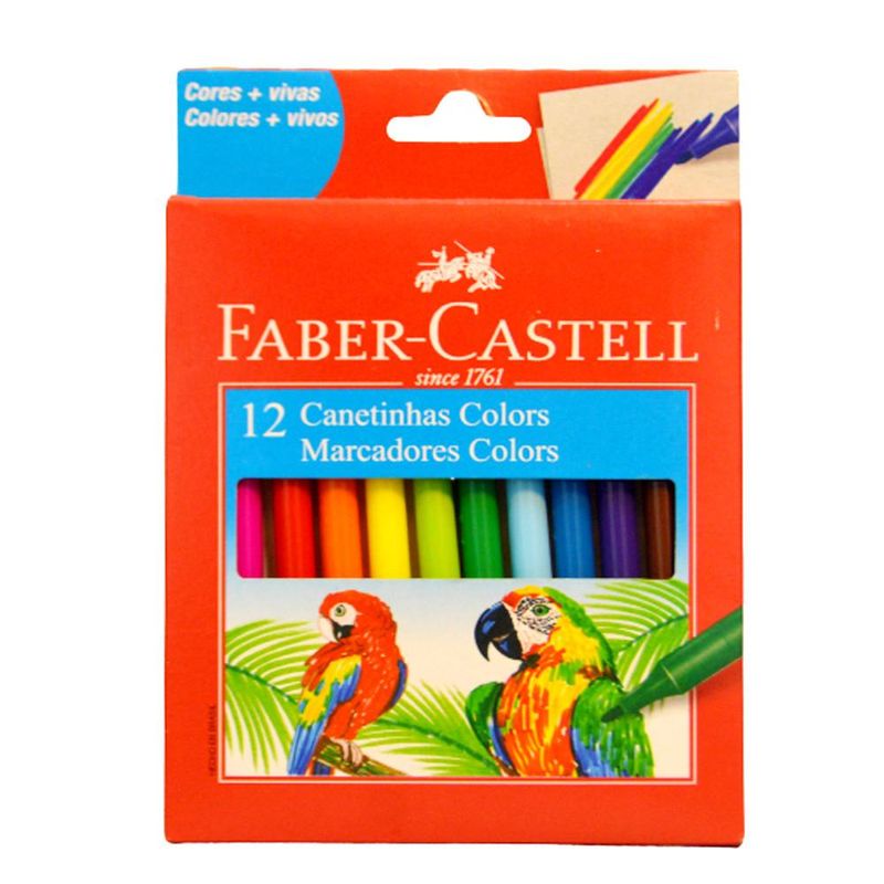 Canetinhas Hidrográficas C/ 12 Cores Ref. 150112CZF Faber-Castell (12 unidades)