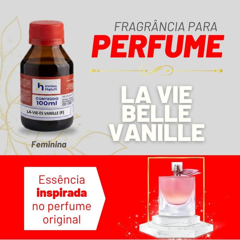 Essência LA VIE ES VANILLE Feminino P/ Perfumes Linha Vermelha Irmãos Haluli (100ml)