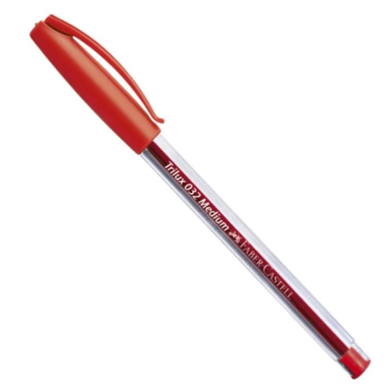 Caneta Esferográfica Trilux 032 Medium 1.0mm Vermelha Faber-Castell (01 unidade)