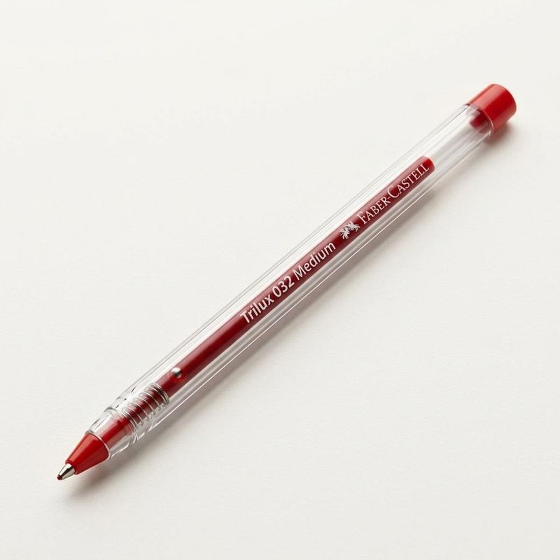 Caneta Esferográfica Trilux 032 Medium 1.0mm Vermelha Faber-Castell (01 unidade)
