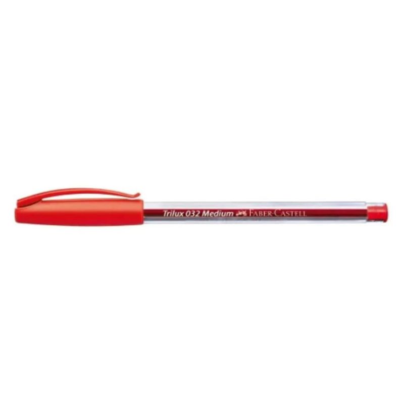 Caneta Esferográfica Trilux 032 Medium 1.0mm Vermelha Faber-Castell (01 unidade)