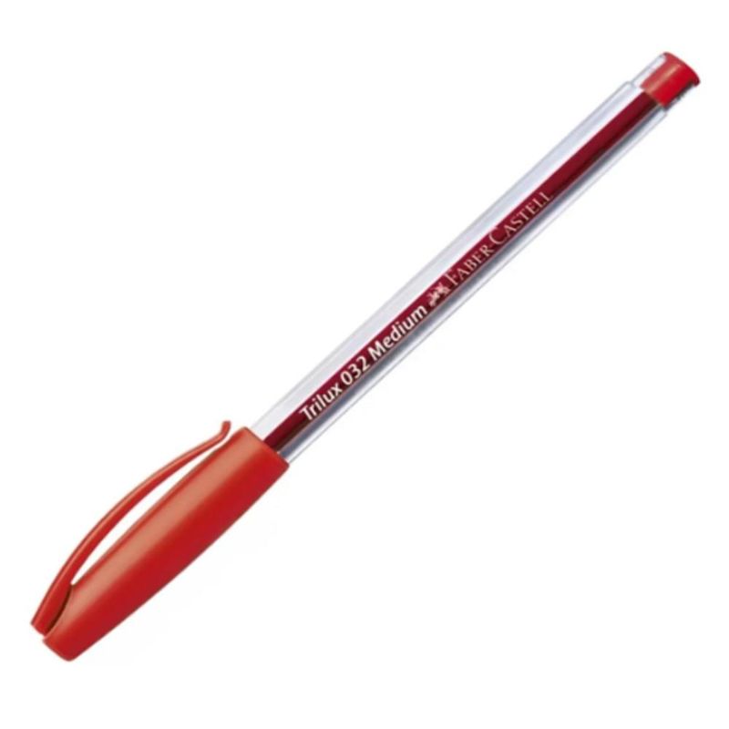 Caneta Esferográfica Trilux 032 Medium 1.0mm Vermelha Faber-Castell (01 unidade)