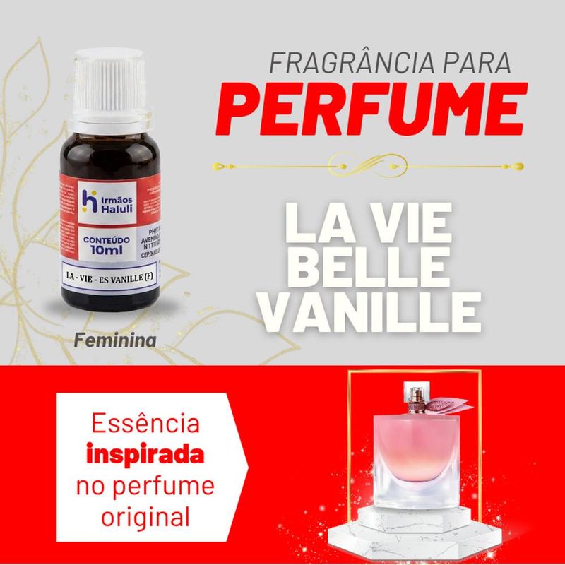 Essência LA VIE ES VANILLE Feminino P/ Perfumes Linha Vermelha Irmãos Haluli (10ml)