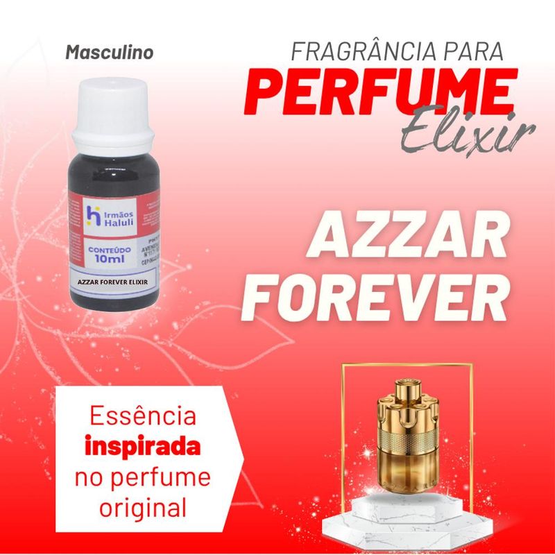 Essência Azzar Forever Elixir Marculino P/ Perfumes Linha Vermelha Irmãos Haluli (10ml)