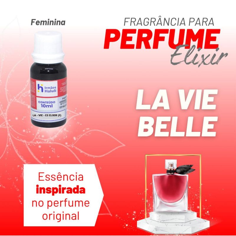 Essência LA VIE ES ELIXIR Feminino P/ Perfumes Linha Vermelha Irmãos Haluli (10ml)