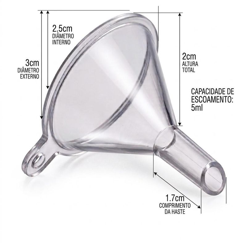 Mini Funil de Plástico 3x4cm Ref. WC411292 BM36 (01 unidade)
