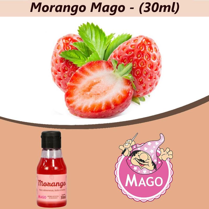 Aroma Artificial de Morango P/ Sobremesas, Bolos e Tortas Mago (30ml)