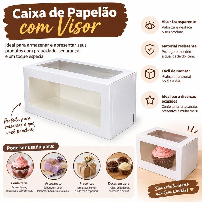 Caixa de Papel Cartão P/ Long Cakes 40.5x20x17cm Ultrafest (01 unidade)