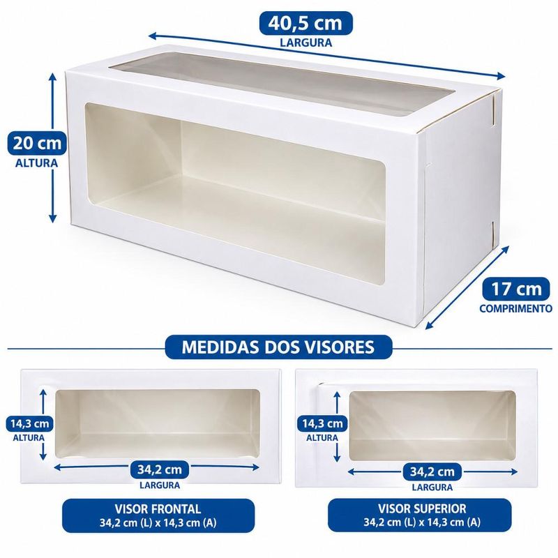 Caixa de Papel Cartão P/ Long Cakes 40.5x20x17cm Ultrafest (01 unidade)