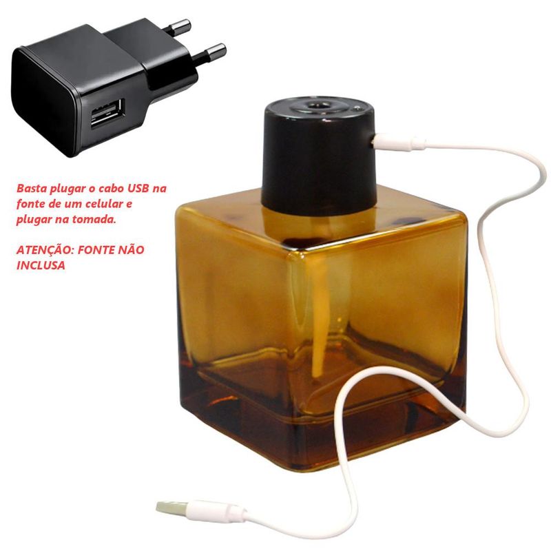 Frasco de Vidro Âmbar C/ Tampa P/ Umidificador e Aromatizador de Ambientes 200ml Irmãos Haluli (01 unidade)