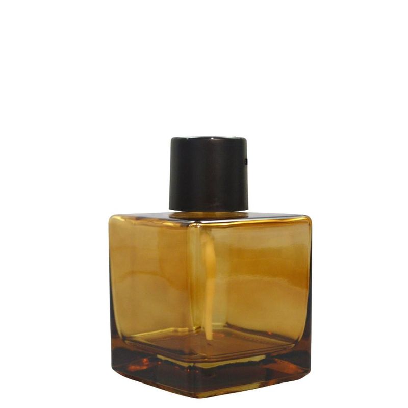 Frasco de Vidro Âmbar C/ Tampa P/ Umidificador e Aromatizador de Ambientes 200ml Irmãos Haluli (01 unidade)