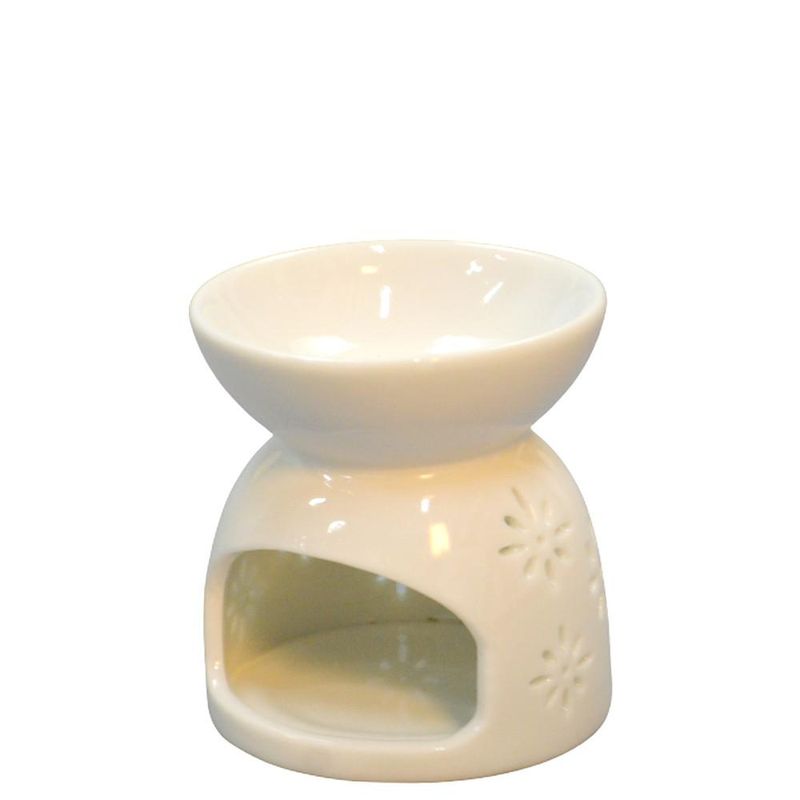 Difusor de Cerâmica Aquecido a Vela Branco 7.5x7.5x8.5cm Ref. DAM643 (01 unidade)