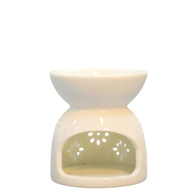 Difusor de Cerâmica Aquecido a Vela Branco 7.5x7.5x8.5cm Ref. DAM643 (01 unidade)