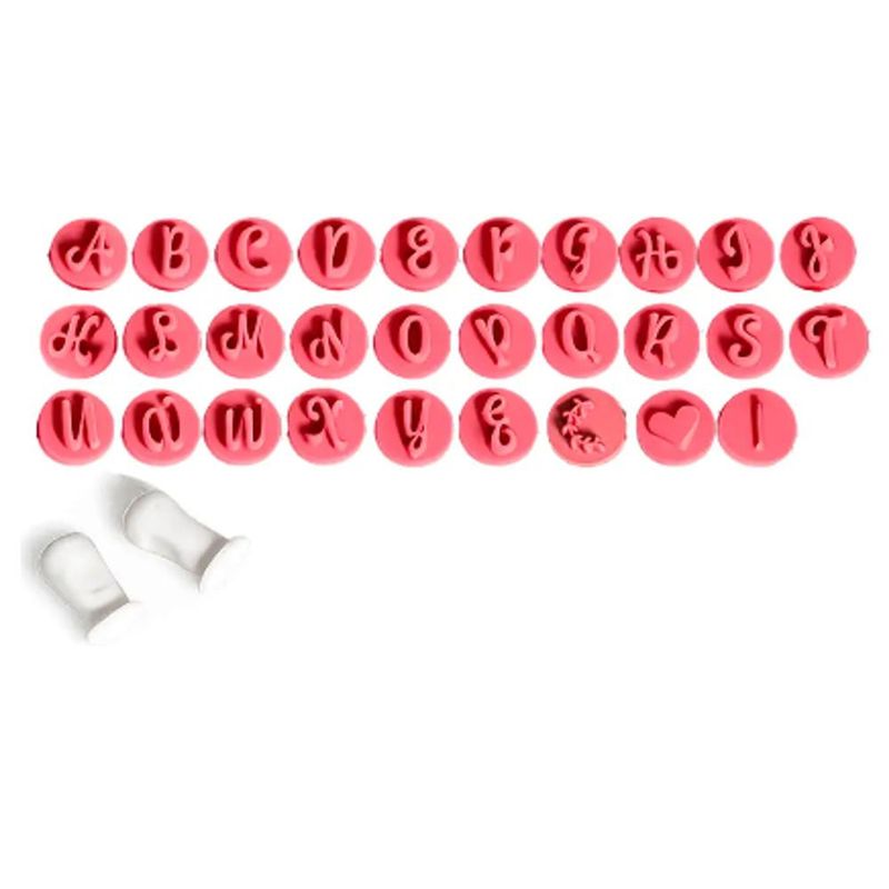 Kit Carimbos Letras Glamour Rosa Bebê 2cm Ref. 438360 Blue Star (31 peças)
