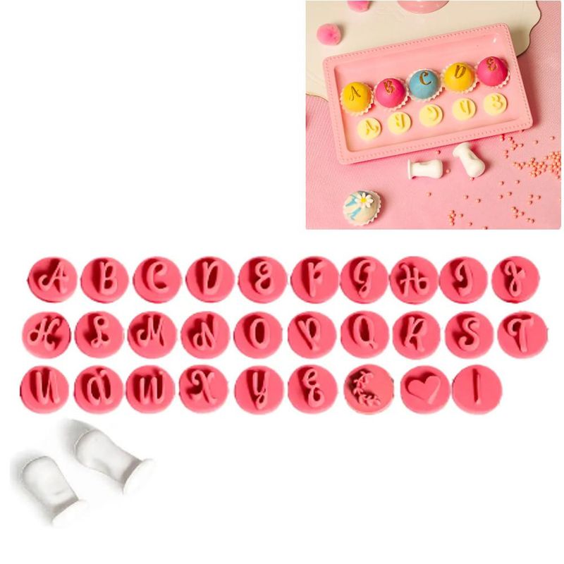 Kit Carimbos Letras Glamour Rosa Bebê 2cm Ref. 438360 Blue Star (31 peças)
