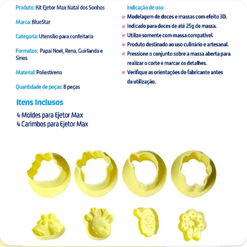 Moldes P/ Ejetor Max Natal dos Sonhos Ref. 414462 BlueStar (08 peças)